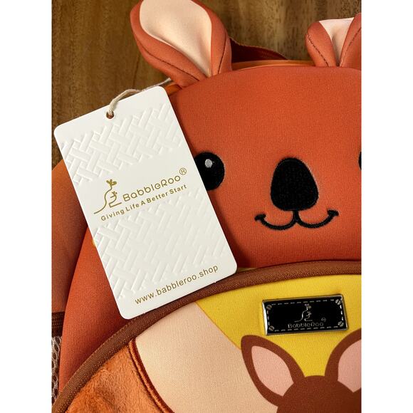 BabbleRoo Kids Toddler Backpack Karie Kangaroo Animal Orange Reflective NEW - Picture 5 of 6
